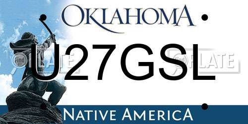 U27GSL Oklahoma License Plate