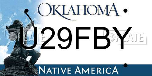 U29FBY Oklahoma License Plate
