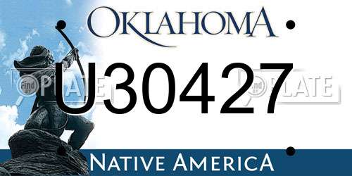 U30427 Oklahoma License Plate
