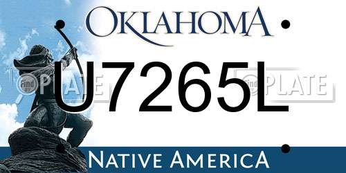 U7265L Oklahoma License Plate