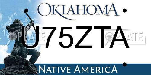 U75ZTA Oklahoma License Plate