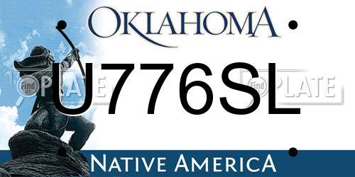U776SL Oklahoma License Plate