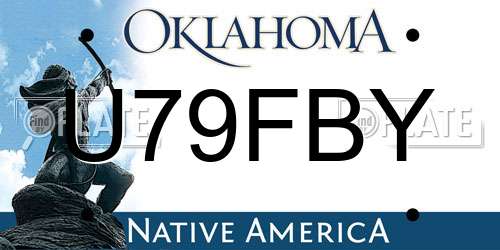 U79FBY Oklahoma License Plate