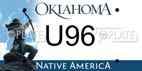 U96 Oklahoma License Plate