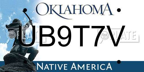 UB9T7V Oklahoma License Plate