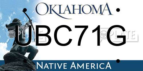 UBC71G Oklahoma License Plate