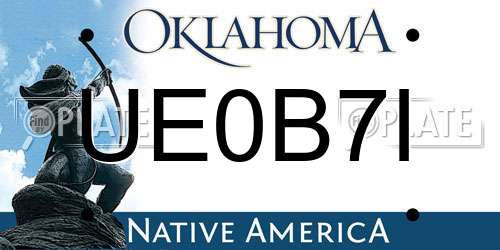 UE0B7I Oklahoma License Plate