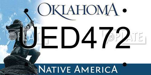 UED472 Oklahoma License Plate