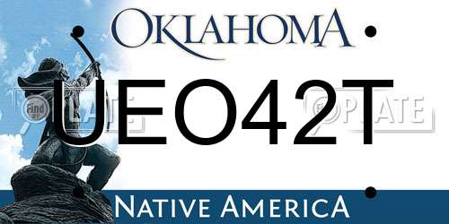 UEO42T Oklahoma License Plate