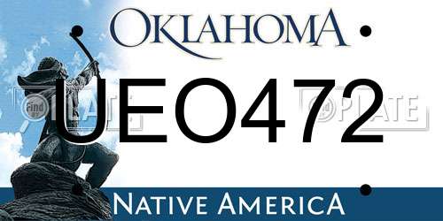 UEO472 Oklahoma License Plate