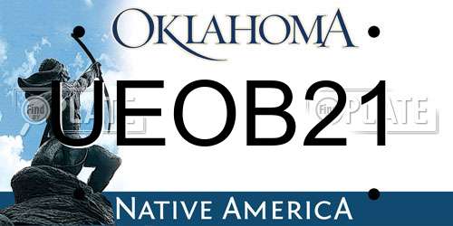 UEOB21 Oklahoma License Plate