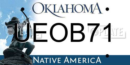 UEOB71 Oklahoma License Plate