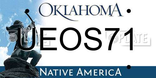 UEOS71 Oklahoma License Plate
