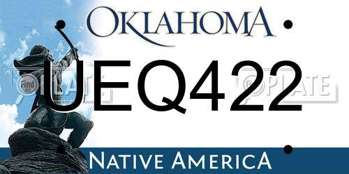 UEQ422 Oklahoma License Plate