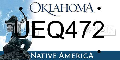 UEQ472 Oklahoma License Plate