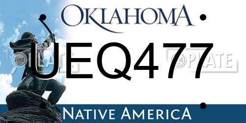 UEQ477 Oklahoma License Plate