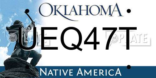 UEQ47T Oklahoma License Plate