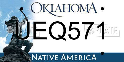 UEQ571 Oklahoma License Plate