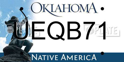 UEQB71 Oklahoma License Plate