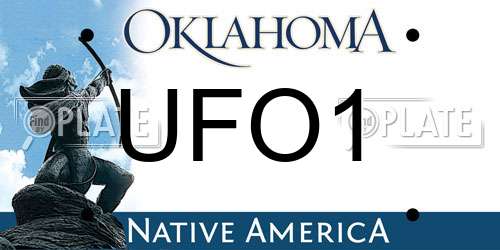 UFO1 Oklahoma License Plate