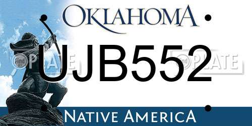 UJB552 Oklahoma License Plate