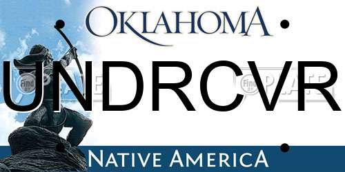 UNDRCVR Oklahoma License Plate
