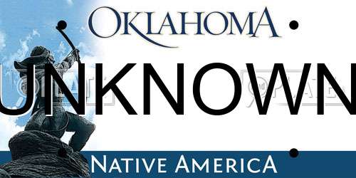 UNKNOWN Oklahoma License Plate