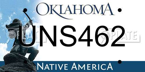 UNS462 Oklahoma License Plate