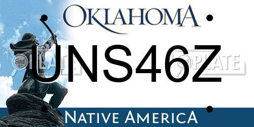 UNS46Z Oklahoma License Plate