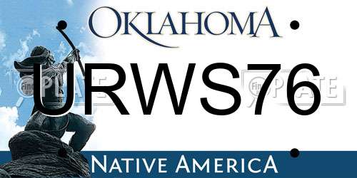 URWS76 Oklahoma License Plate