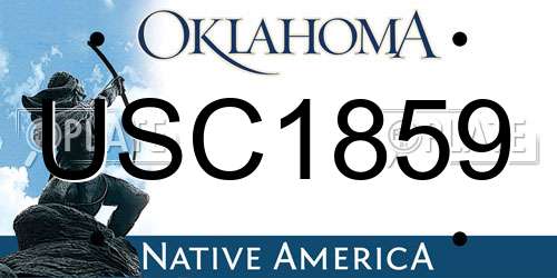 USC1859 Oklahoma License Plate