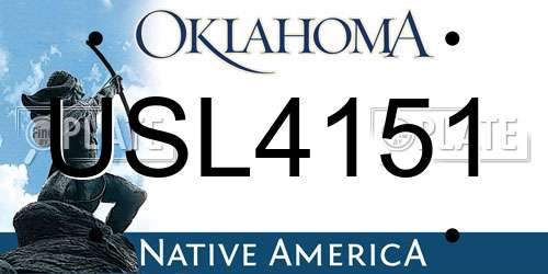 USL4151 Oklahoma License Plate