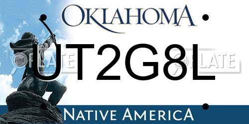 UT2G8L Oklahoma License Plate