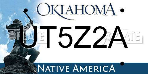 UT5Z2A Oklahoma License Plate