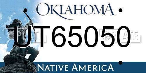 UT65050 Oklahoma License Plate