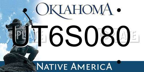 UT6S080 Oklahoma License Plate