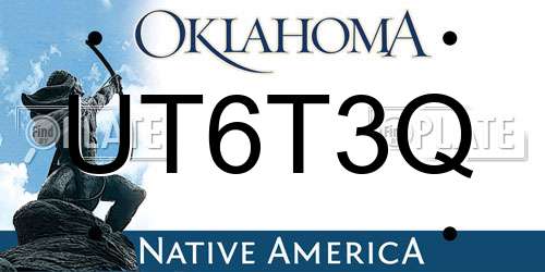 UT6T3Q Oklahoma License Plate