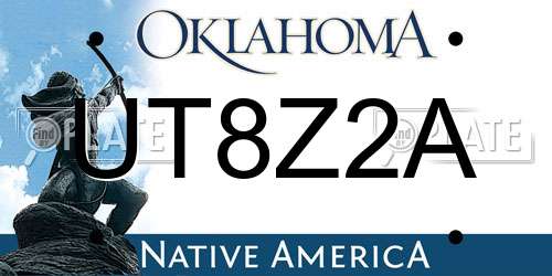 UT8Z2A Oklahoma License Plate