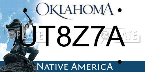 UT8Z7A Oklahoma License Plate