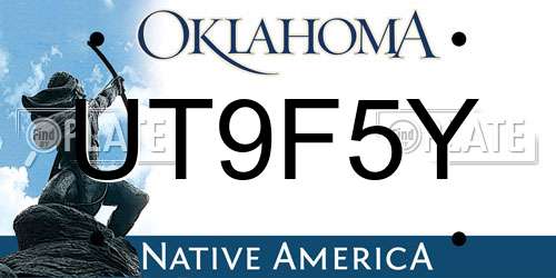 UT9F5Y Oklahoma License Plate