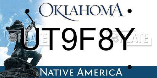 UT9F8Y Oklahoma License Plate