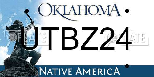 UTBZ24 Oklahoma License Plate
