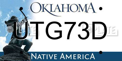 UTG73D Oklahoma License Plate