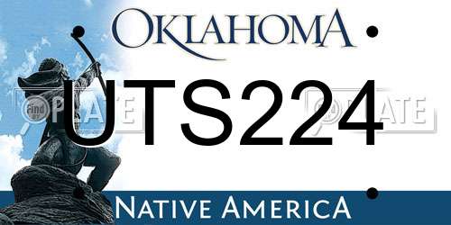 UTS224 Oklahoma License Plate