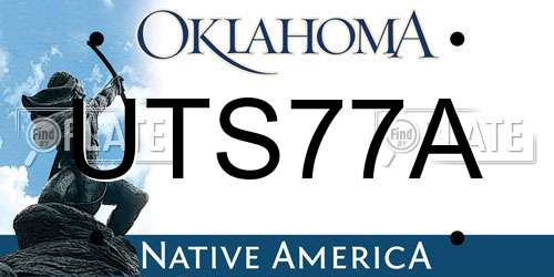 UTS77A Oklahoma License Plate