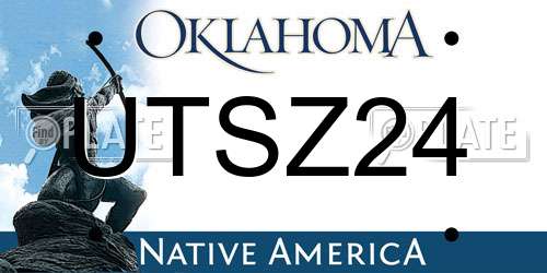 UTSZ24 Oklahoma License Plate