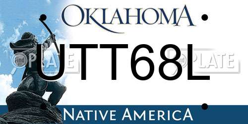 UTT68L Oklahoma License Plate