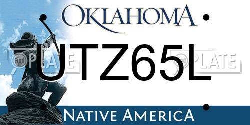 UTZ65L Oklahoma License Plate