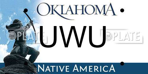 UWU Oklahoma License Plate