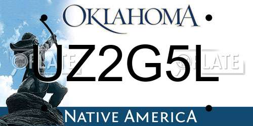 UZ2G5L Oklahoma License Plate